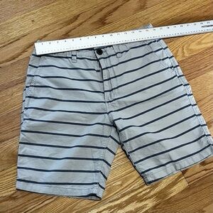Chino Men’s Shorts Striped Light Gray with Blue